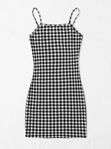 Vestido ajustado cuadros new arrivals