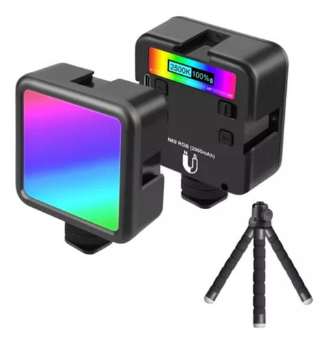 Mini Lampara Para Celular Led Rgb Recargable Con Tripode N69