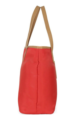 Bolso Cloe Tote Textil Camel Gran Capacidad Logo Frontal
