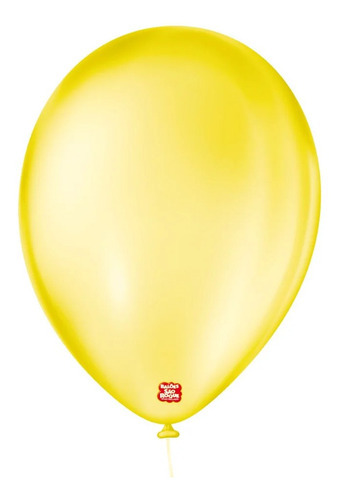 Balão De Festa Látex Cristal - Amarelo - 7 18cm - 50 Un