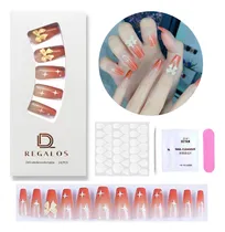 Comprar Kit Uñas Postizas Press On Soft Gel Coffin Reutilizable