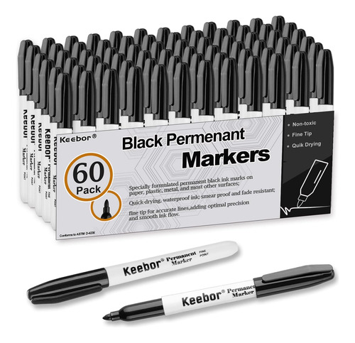 Marcadores Keebor Set 60 U Black