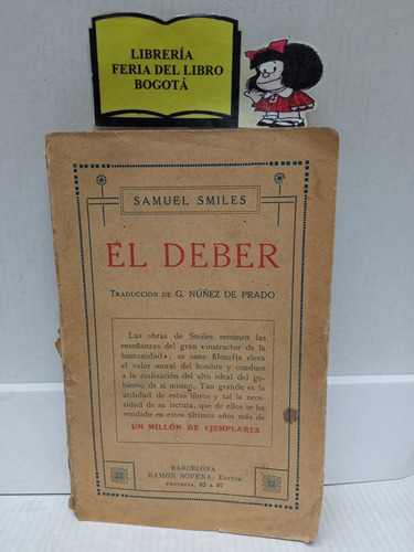 El Deber - Samuel Smiles - Editorial Sopena - 1880 - Antiguo