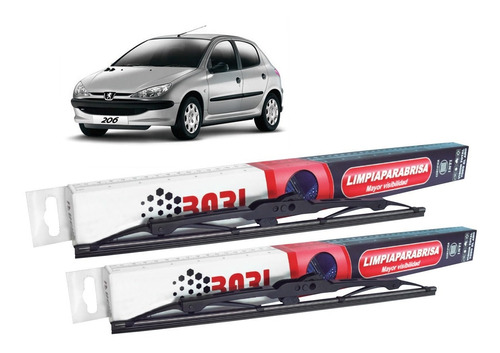 Kit X2 Escobilla Limpiaparabrisas Bari P/ Peugeot 206 83/00