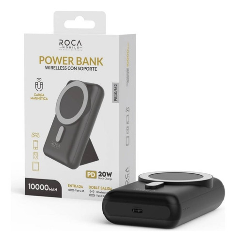 Bateria Carga Inalambrica Power Bank Para iPhone 12/13/14/15 Color Negro