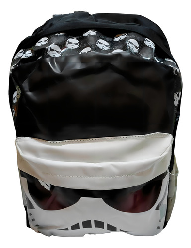 Mochila Escolar Star Wars Soldado Asalto Tsum Tsum Niños Color Negro Diseño De La Tela Lisa