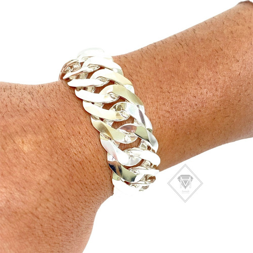 Conjunto Groumet Duplo Masculino Prata 925 F/ Gvta 22mm 70cm