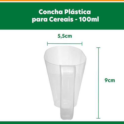 Kit 10 Potes Acrílico Quadrado C/ Tampa 7,4l + Conchas 100ml