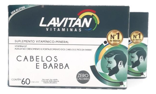 Lavitan Cabelos E Barba 60 Caps (kit - 2cx Total 120 Caps)