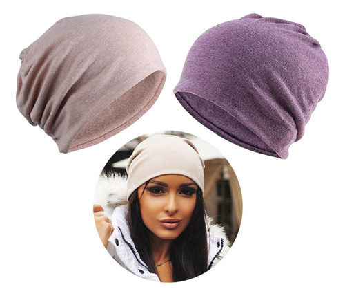 2 Piezas De Algodón Holgado Holgado Gorro De Quimio Gorro