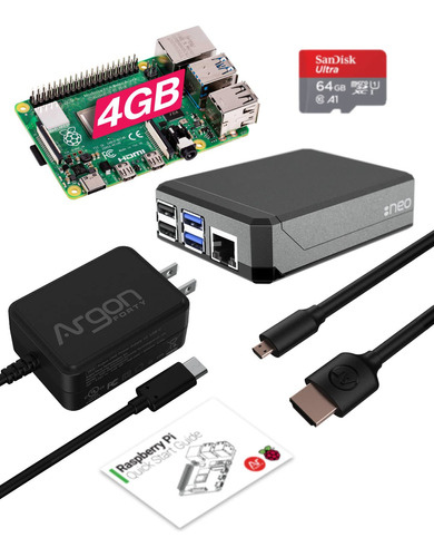 Argon Neo X Raspberry Pi 4 Kit De 4 Gb | Caja De Aluminio |.