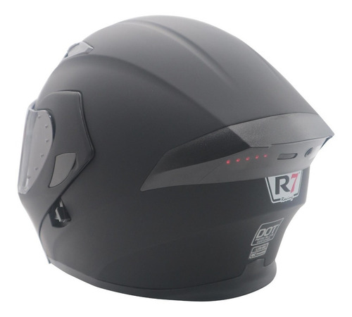 Imagen 6 de 8 de Casco Abatible Moto R7 Racing Unscarred Negro Mate Con Led