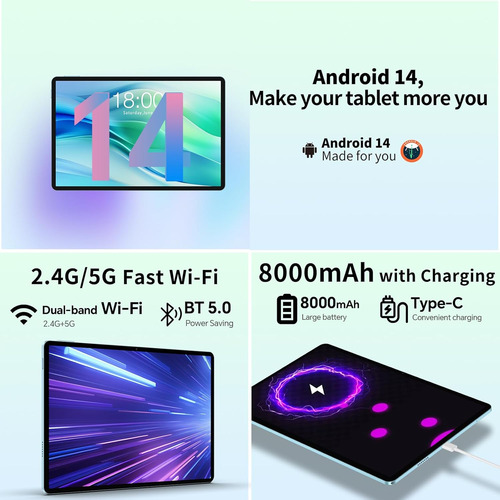 Tablet Teclast P50, 11 , Android 14, 14gb+128gb, Wifi 5g