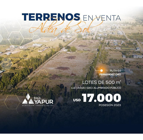 Terrenos En Venta, Fernandez Oro, Aldea Del Sol