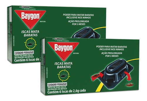 Kit Baygon Isca Mata Baratas 12 Iscas Com 2,6g