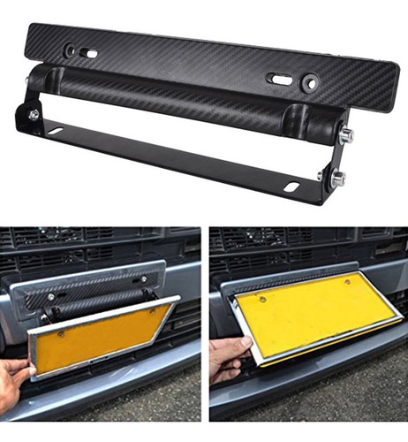 Imagen 4 de 4 de Porta Patente Ajustable Universal Carbono Auto Tuning Karvas
