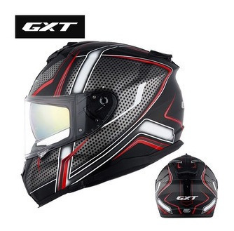 Casco Moto Integral Gxt 601 C/lente Negro/gris/rojo