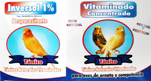 Combo Tónico Vitaminado Y Desparasitante Inversol Para Aves