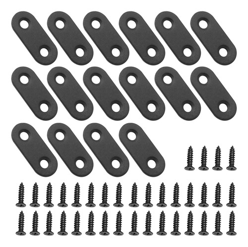 Placa De Soporte Plano Recto Para Muebles De Madera Negra