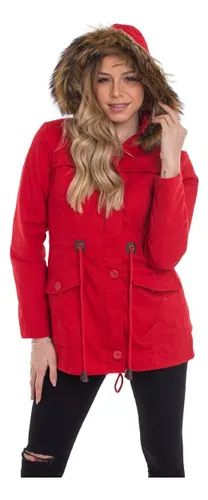 Parka Mujer Campera Invierno Capucha Dama Chaqueta Piel