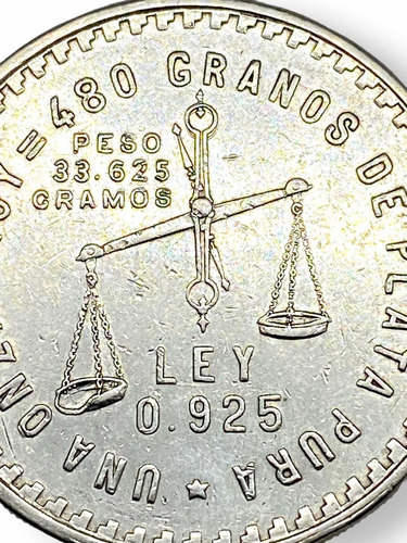 Moneda Plata 1 Onza Troy Plata Balanza 1949 Ley 925