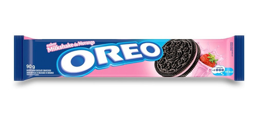 Imagem 3 de 7 de Biscoito Recheado Milkshake De Morango Oreo 90g