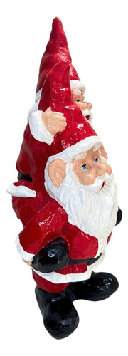 Anão Gnomo Duplo Grande Enfeite De Jardim Área Externa Papai Noel