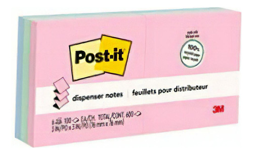 Post-it Pop-up Notas De 7.62 Cm X 7.62 Cm, Colección Color Helsinki Collection Recycled
