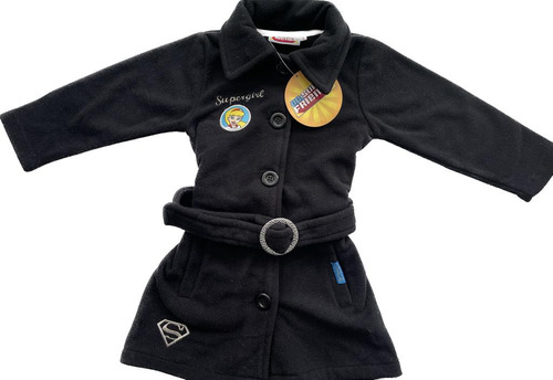 Abrigo De Niña Polar Color Negro Marca Baby  Tuttito