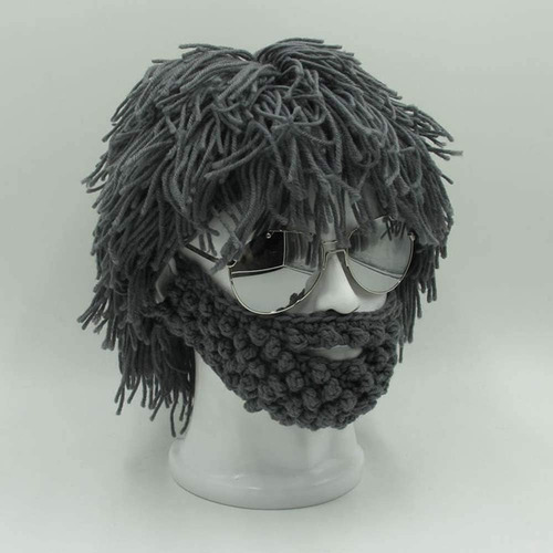 Gorro Tejido A Mano De Invierno Con Diseno De Barba
