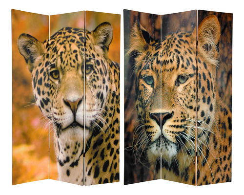 Oriental Muebles 6ft. Tall Doble Cara Leopard Separador