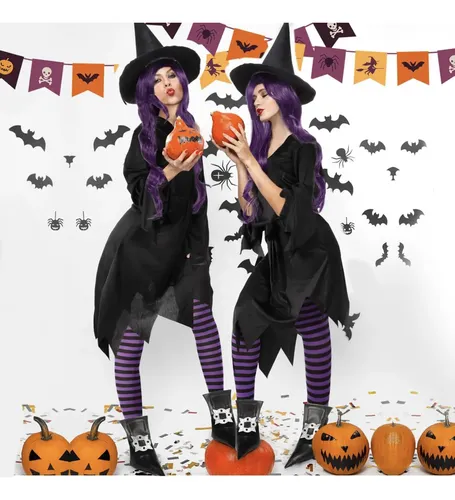 Funidelia | Peluca negra lisa para mujer Brujas, Magos, Terror - Accesorios para adultos, accesorio para disfraz - Negro Funidelia | Peluca negra lisa para mujer Brujas, Magos, Terror - Accesorios para adultos, accesorio para disfraz - Negro