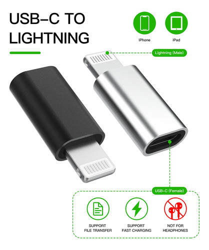 Adaptador Usb C Lightning Cargador Alimentación Compatible