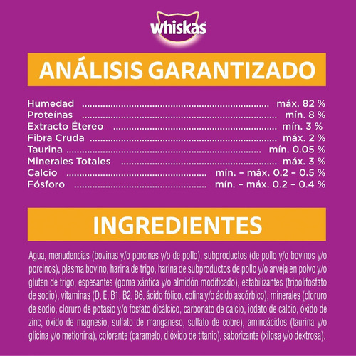 Imagen 6 de 10 de Whiskas Combo Gato Adulto Alimento Carne 10kg + Sobres 6u