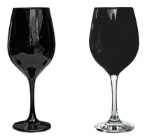 Comprar 12 Copas Negras + 12 Copas Negras Tallo Transparente Nadir
