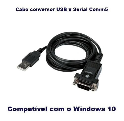 Cabo Conversor Usb X Serial - Comm5 - Compatível Windows 10