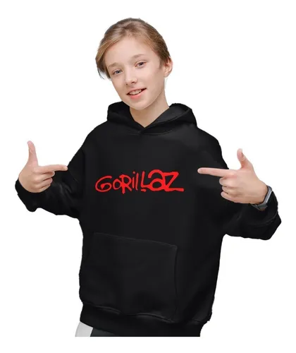 Sudadera Negra Infantil De Logo De Banda Hip Hop Gorillaz Env o