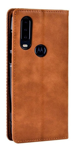 Imagen 1 de 9 de Motorola One Action Cartera Funda Tarjetero Magnética