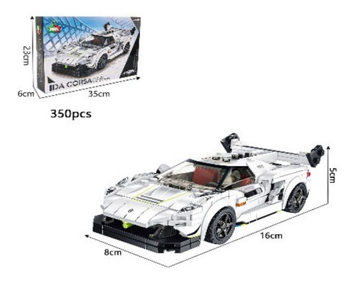 350pcs Building Blocks Toys 8- Gauge Racing Cars Jesko