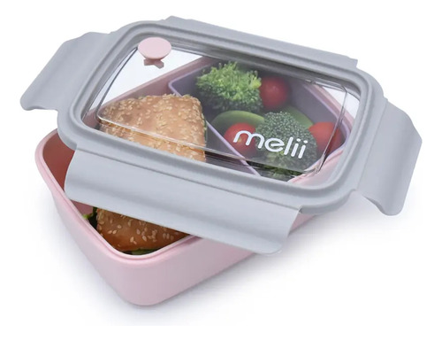 Lonchera Bento Box Con Compartimientos 880 Ml Melii