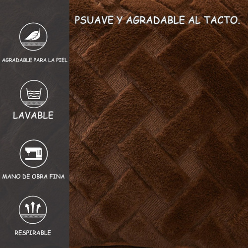Funda De Cojín Universal De Felpa 45x45 Cm, 2 Piezas Marrón