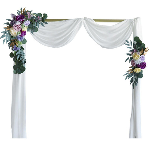 Silk Artificial Flower Arch Decor Pueple Rose Flower