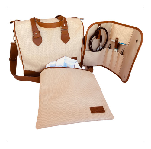 Mini Kit Organizador Em Vinil Versalhes Marfim