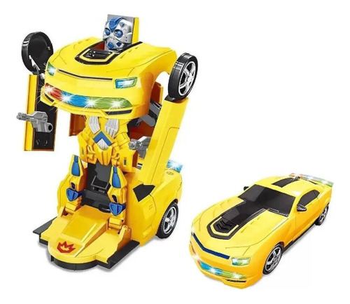 Auto Robot Transformers Con Luz Y Sonido Juguete Niños