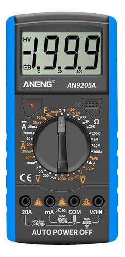 Aneng An9205a Digital.1/2 Lcd 1999 Manual Ac Dc