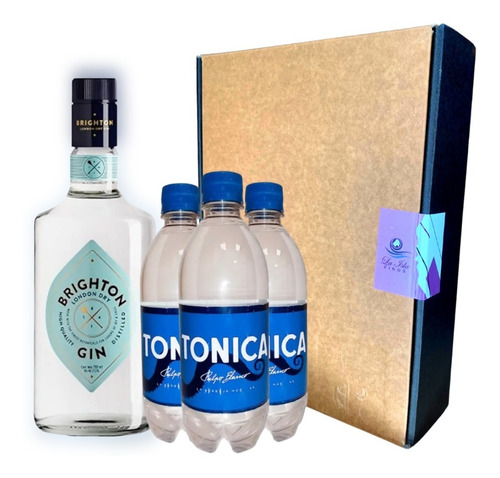 Gin Brighton + 3 Tónicas Pulpo Blanco + Estuche Regalo