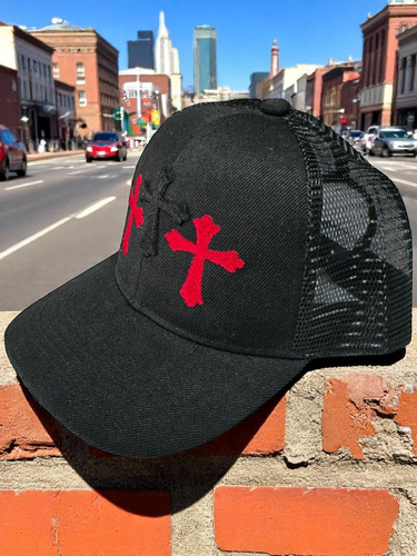 Gorra Bordado Curva Trailer 3 Cruces Negro Único