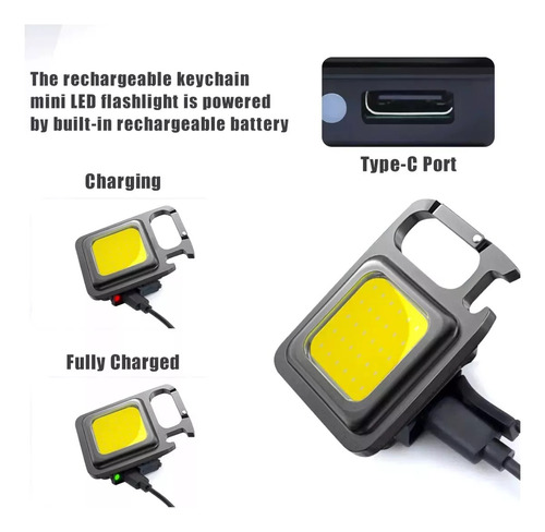 10 Piezas Linterna Lampara Recargable Led De Lampara Llavero
