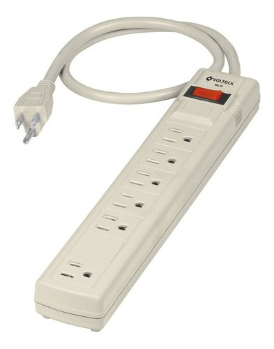 Imagen 1 de 3 de Multicontacto Uso Doméstico 6 Entradas16 Awg Volteck 47182