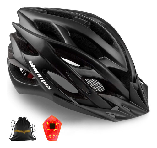 Casco De Ciclismo Shinmax Ht-10 Con Luz Trasera Negro